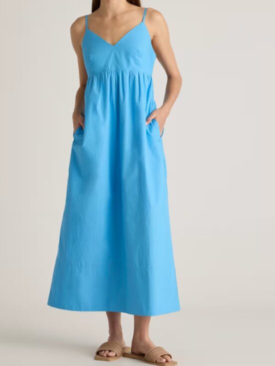 Quince Dresses & Skirts - Quince 100% Organic Cotton Sleeveless Maxi Dress Cornflower Blue M NWT